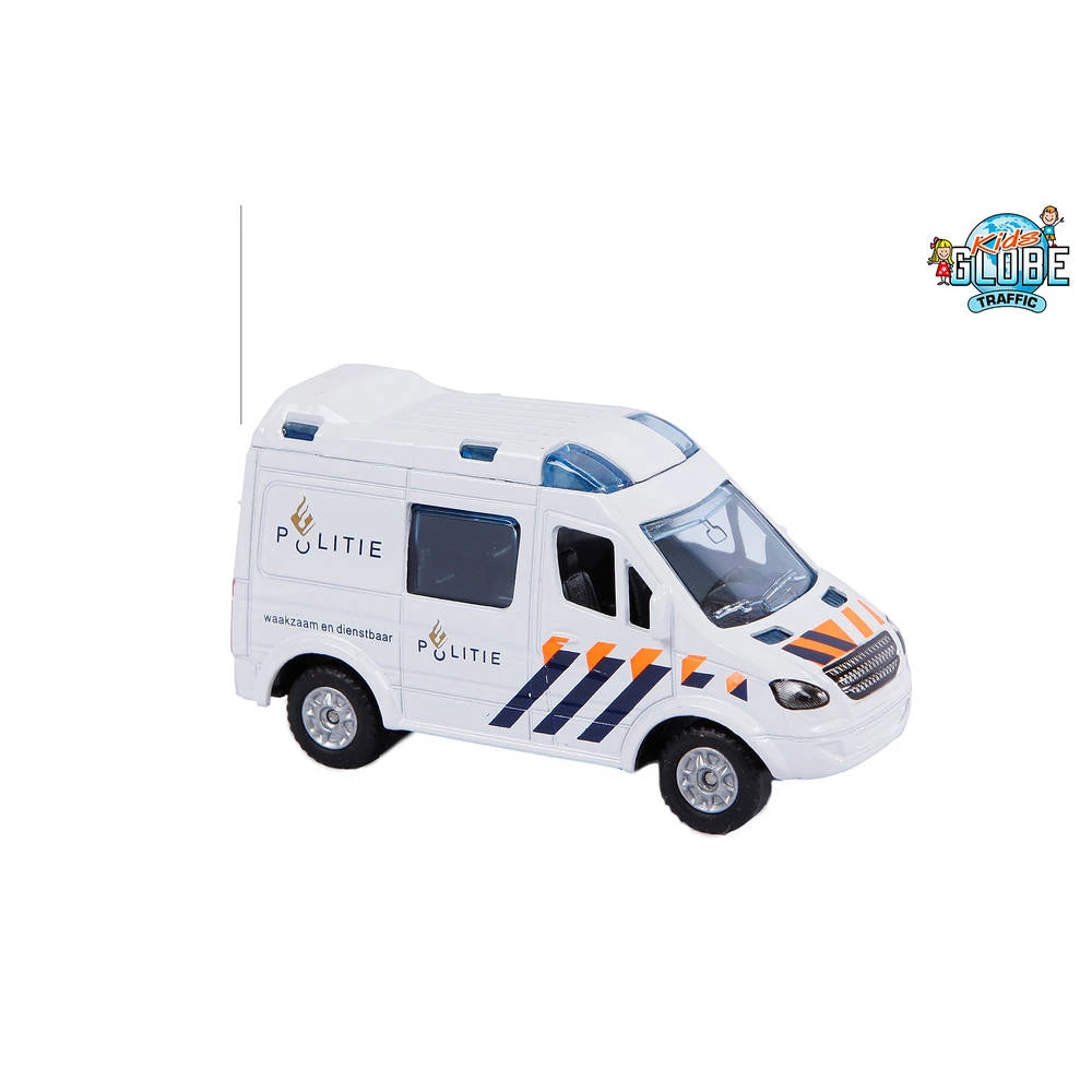 Kids Globe Pull Back Politieauto Die-cast - 8 Cm 3 Kids Globe Pull Back Politieauto Die-cast - 8 Cm