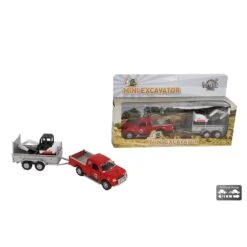 Kids Globe Traffic Mitsubishi L200 Met Aanhanger Met Minigraver